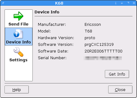 Displaying device info